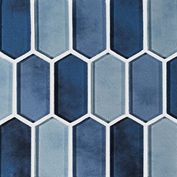 Boathouse Blue Picket Glass Tile thumbnail
