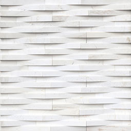 Cosmic White 3D Wave Stacked Stone Panels