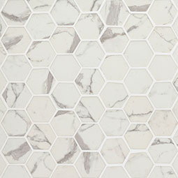 Statuario Celano Hexagon Mosaic Tile thumbnail