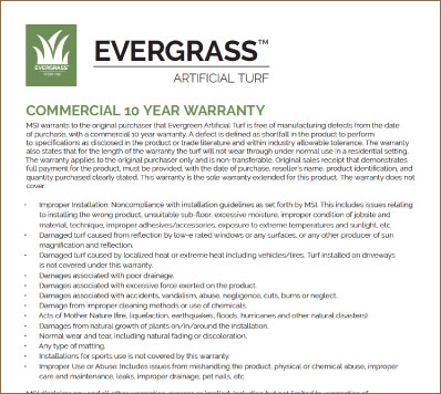 Commercial 10 Year Warranty