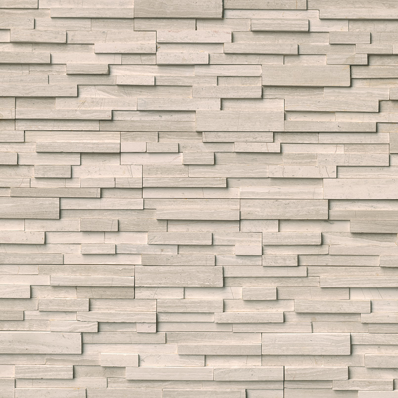 White Oak 3d Stacked Stone Detail
